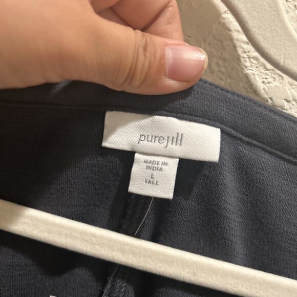 Pure Jill Seamed Slub Top Size Large Tall In Raven - Picture 3 of 7